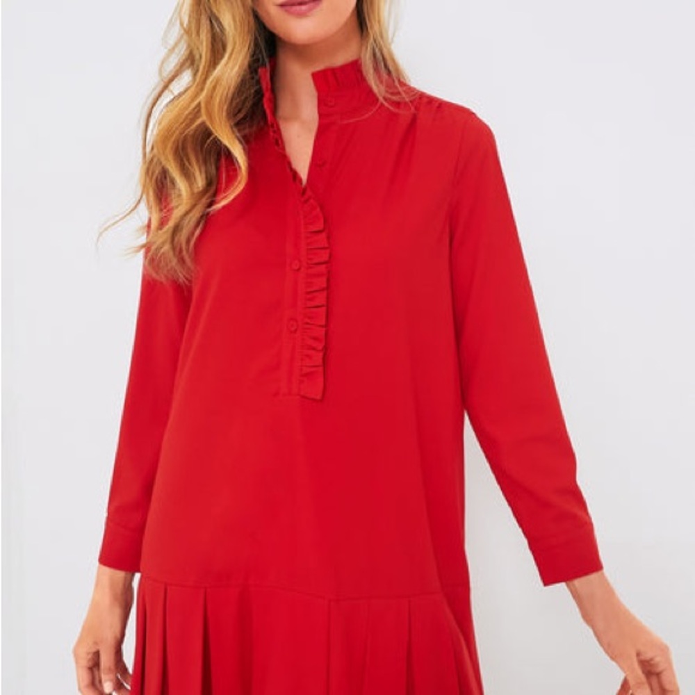 Tuckernuck Red Crepe Tate Dress